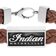 Load image into Gallery viewer, Braided Leather Bracelet with Silver Indian Script Logo