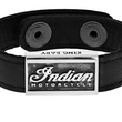 Load image into Gallery viewer, Leather Bracelet with Snap Buttons and Indian Motorcycle Script