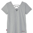 Load image into Gallery viewer, Women's Distressed Headdress Tie Back Marl T-Shirt, Gray