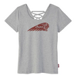 Load image into Gallery viewer, Women's Distressed Headdress Tie Back Marl T-Shirt, Gray