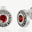 Load image into Gallery viewer, Rivet & Red Stone Post Earrings