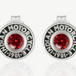 Load image into Gallery viewer, Rivet & Red Stone Post Earrings