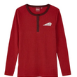 Load image into Gallery viewer, Women's Script Icon Henley Long Sleeve T-Shirt, Red