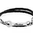 Load image into Gallery viewer, Indian Motorcycle Double Wrapped Leather Bracelet w/ Large Wrench