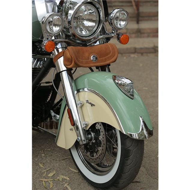 Motorcycle Front Fender Tip Trim Cover Mud Splash Guard Classic Skirt - Black/Chrome Fit For Indian Scout Sixty Bobber 2015-2024