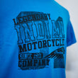 Load image into Gallery viewer, FEMALE BLACK LEGENDARY LOGO, TEAL INDIAN MOTORCYCLE OF OC DEALER TEE