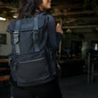 Load image into Gallery viewer, Waxed Canvas Backpack, Black