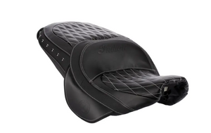 Genuine Leather Standard Reach Heated Touring Seat, Black