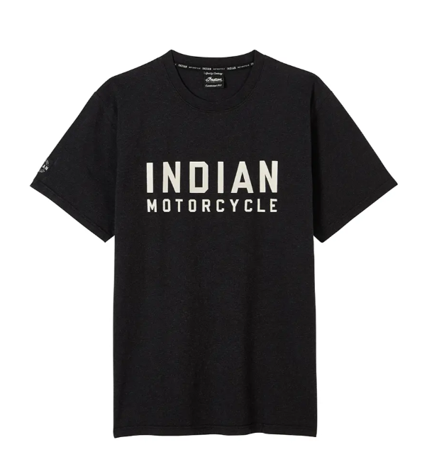 Men's Block Logo Print T-shirt, Black – Indian Motorcycle Orange