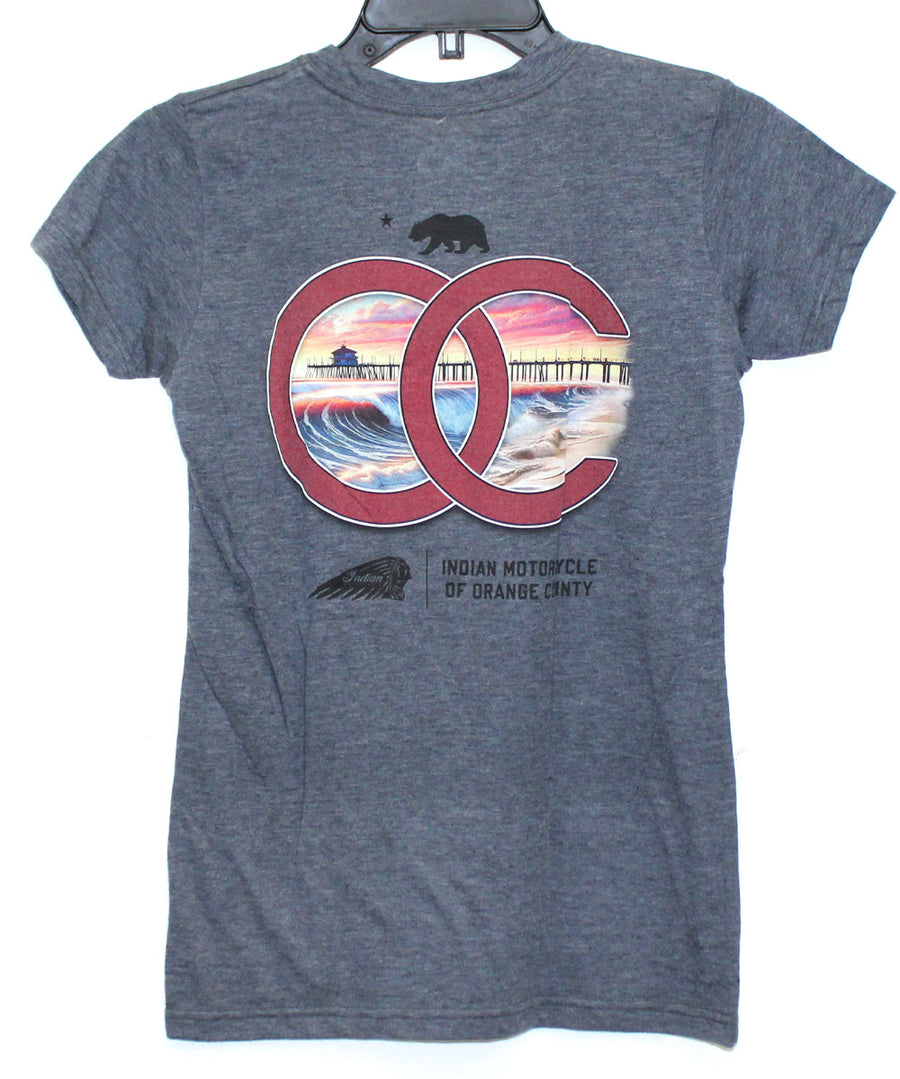 WOMENS NAVY INDIAN MOTORCYCLE OF ORANGE COUNTY DEALER TEE