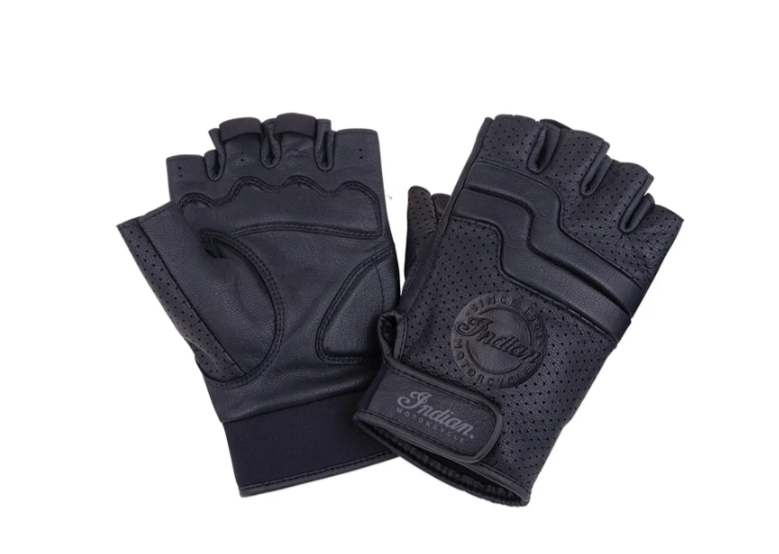 Men's Leather Fingerless Denton Glove, Black