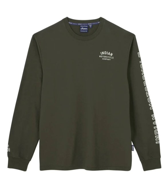 Men's Logo Sleeve Printed Long Sleeve T-Shirt, Green