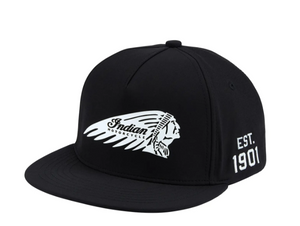 Headdress Flat Brim Cap, Black