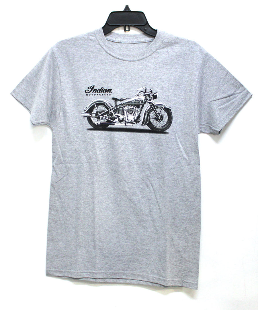 MENS LIGH GREY INDIAN MOTORCYCLE ORANGE COUNTY DEALER TEE