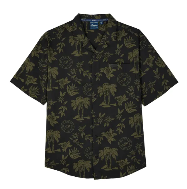 Men's Palm Print Script Icon Shirt, Green