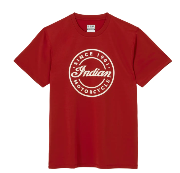 Men's Circle Script Indian Motorcycle T-Shirt, Red