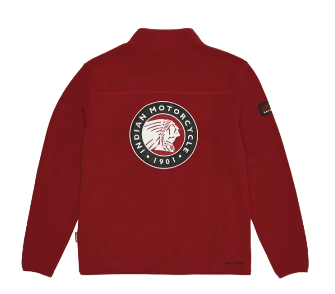 Men's Zip Thru Fleece Top, Red