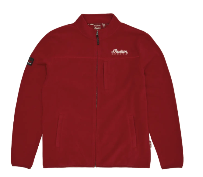Men's Zip Thru Fleece Top, Red
