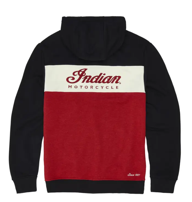 Men's Script Logo Colorblock Hoodie, Red