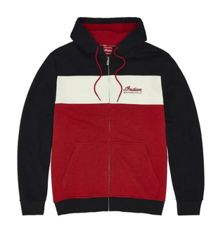 Men's Script Logo Colorblock Hoodie, Red