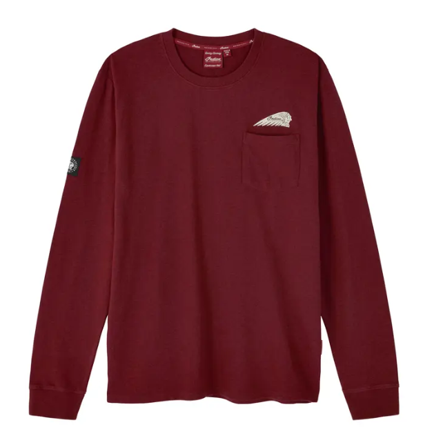 Men's Script Icon Pocket Long Sleeve T-Shirt, Port