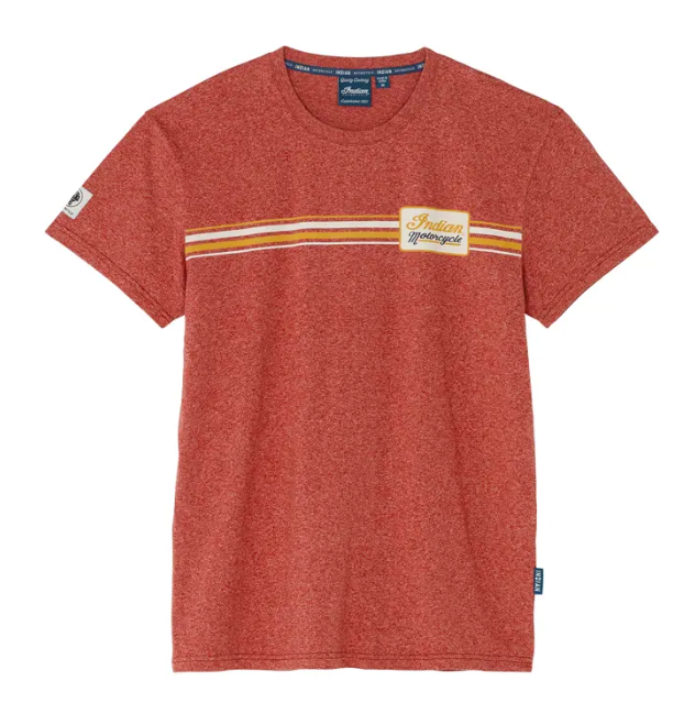 Men's Stripe Patch Print T-Shirt, Red