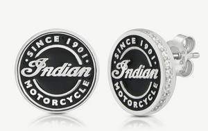 Roundel Script & Bling Post Earrings