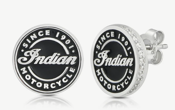 Roundel Script & Bling Post Earrings