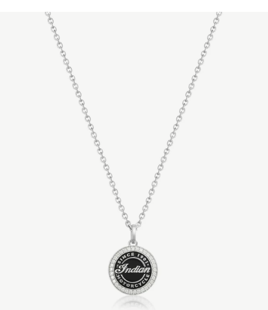 Roundel Script Silver & Bling Necklace