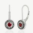 Load image into Gallery viewer, Rivet &amp; Red Stone Drop Earrings
