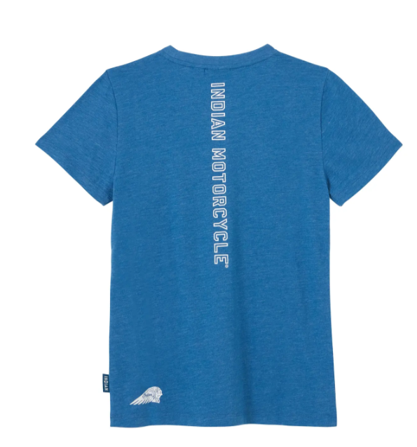 Women's Vertical Logo Printed T-Shirt, Blue