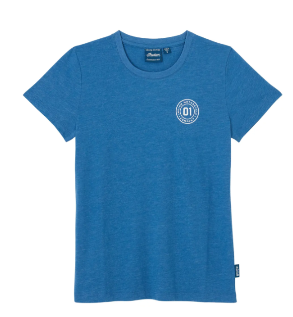 Women's Vertical Logo Printed T-Shirt, Blue