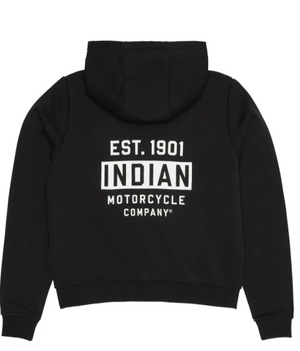 Women's Est 1901 Indian Motorcycle Cropped Hoodie, Black
