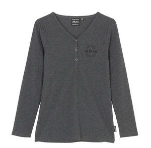 Women's Est. 1901 Block Logo Henley Long Sleeve T-Shirt, Gray