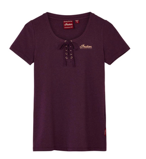 Women's Tie Front Gold Glitter T-Shirt, Purple