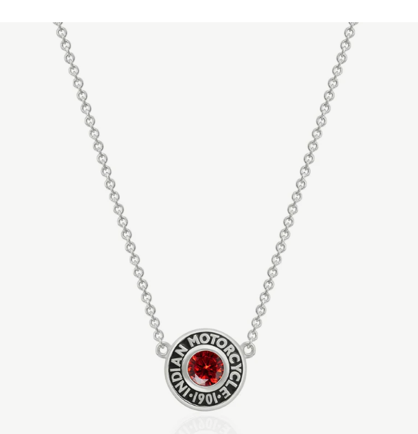 Rivet & Red Stone Necklace