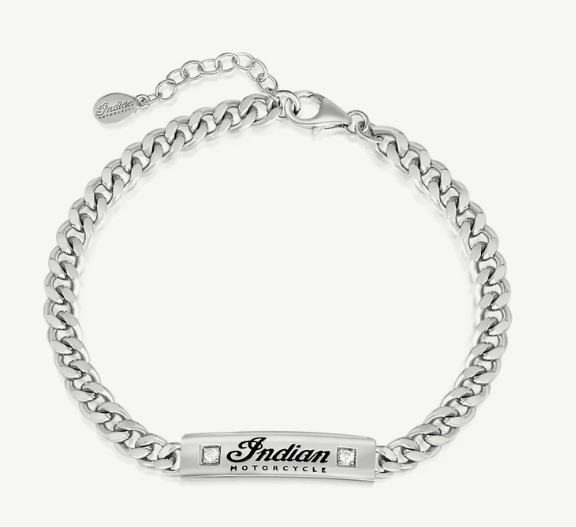 Indian Motorcycle Script Bracelet with Stones