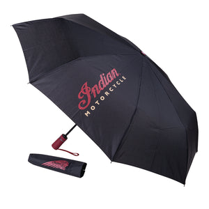 Umbrella with Logo Print, Black