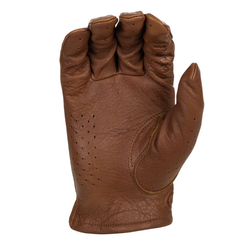 Louie Perforated Gloves-BROWN