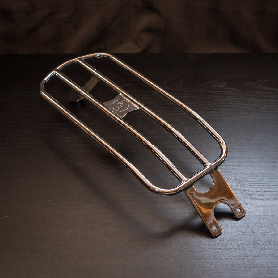 Used Solo Luggage Rack in Chrome (Scout). Indian Motorcycle Genuine Part 2885133-156